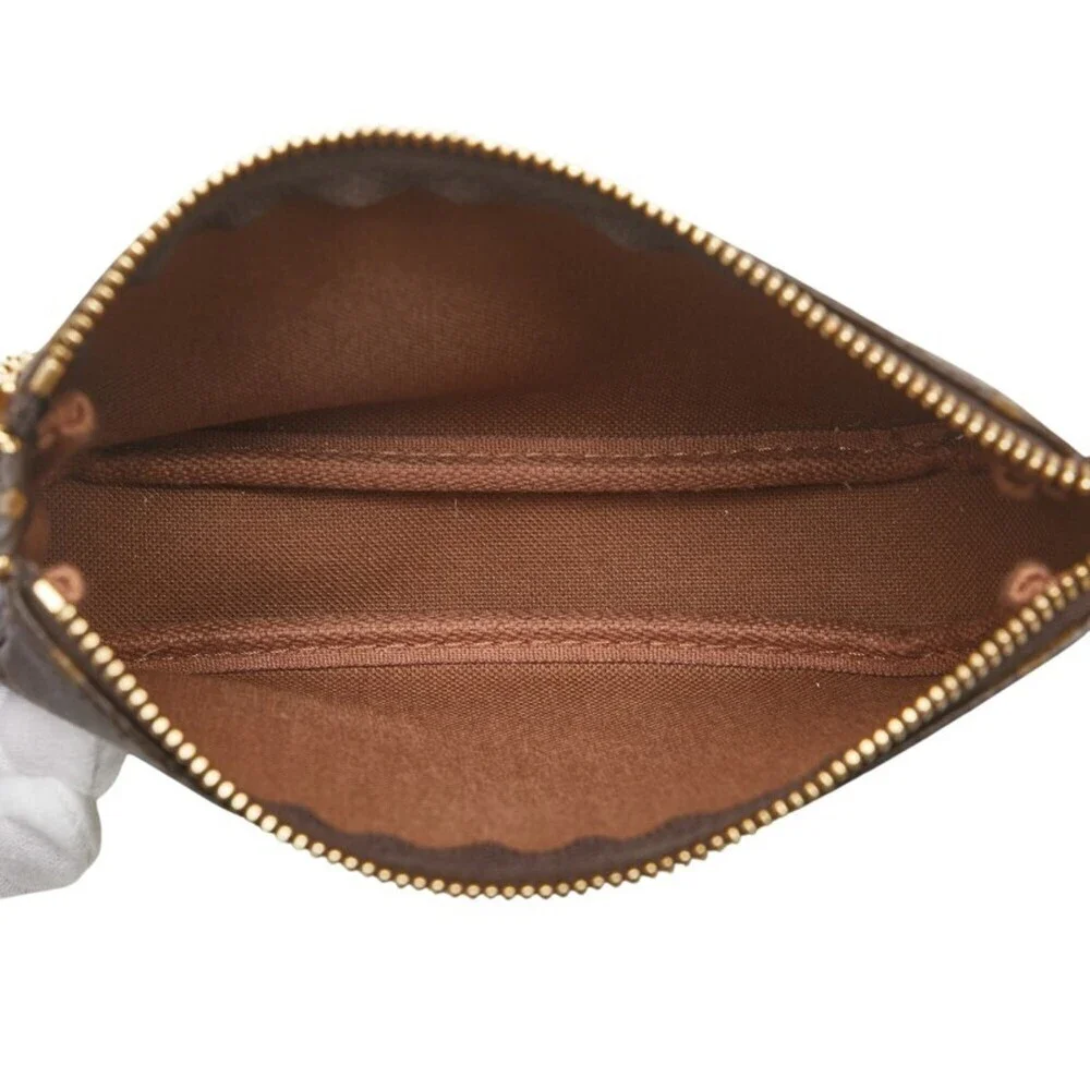 LOUIS VUITTON Authentic Brown Monogram Leather Pochette Mini Bag - Picture 10 of 14